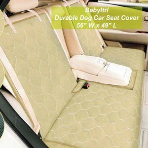 BABYLTRL Waterproof Dog Rear Seat Cover, Middle Armrest & Seat belt (Beige)